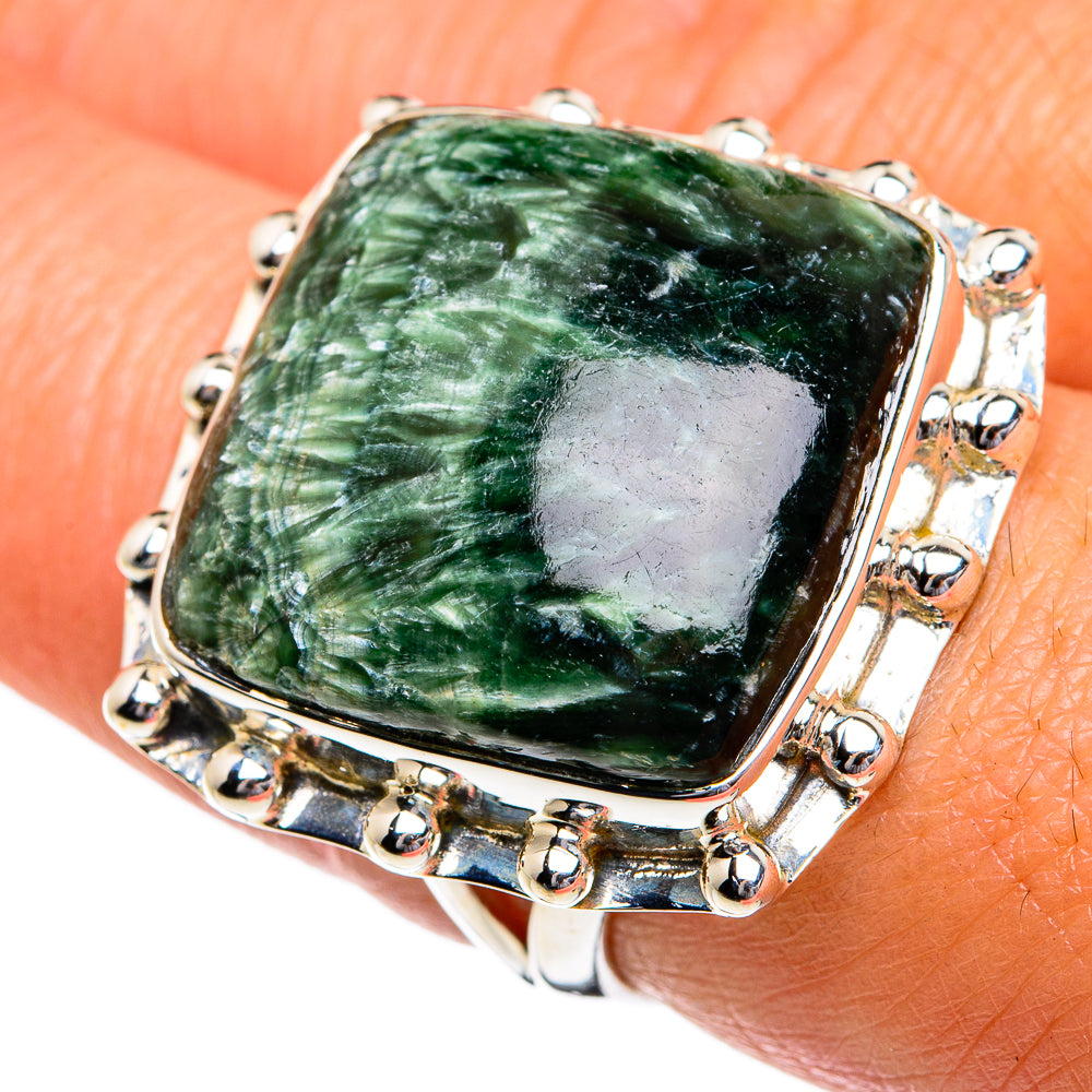 Seraphinite Rings handcrafted by Anasilvercos - RING80850