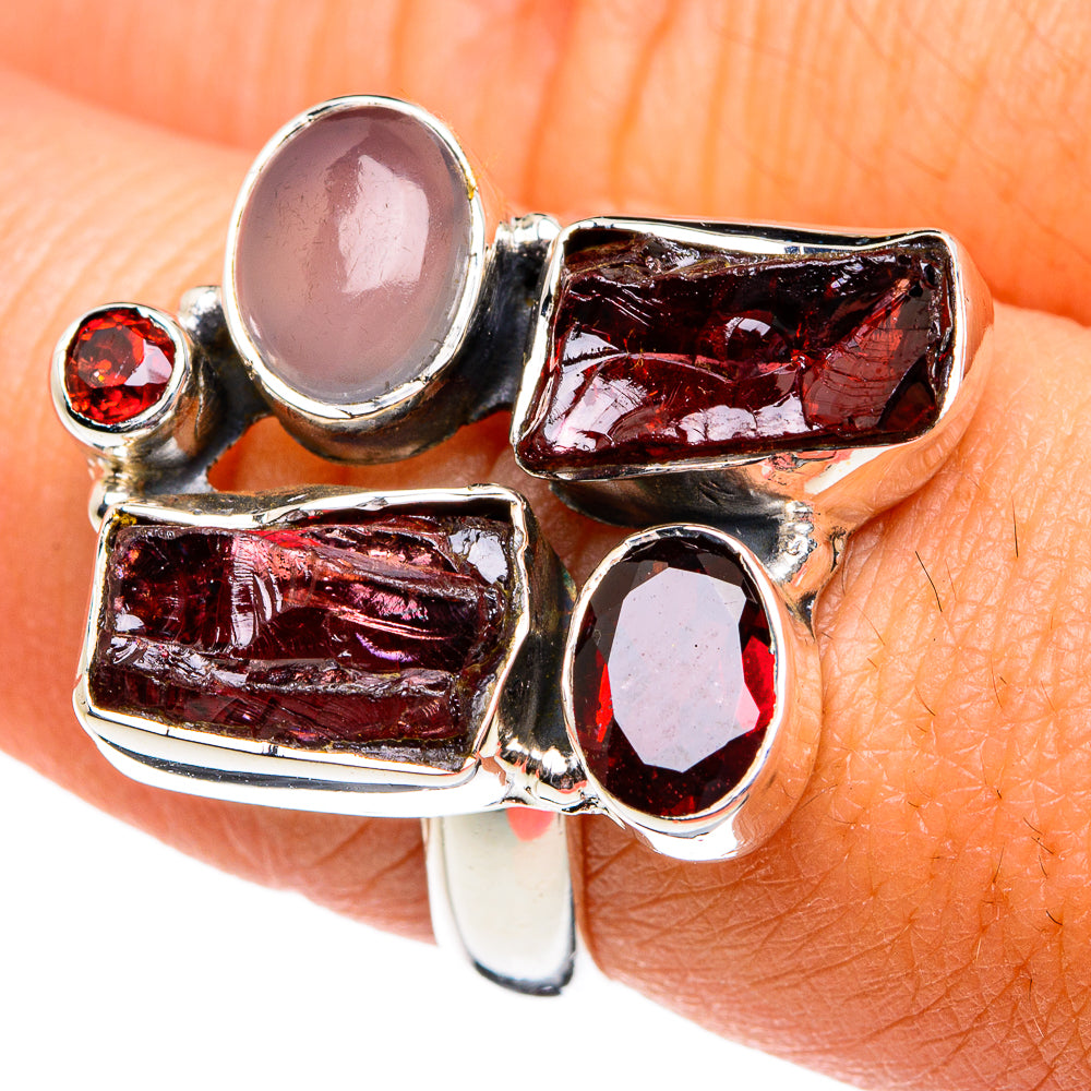 Garnet Rings handcrafted by Anasilvercos - RING80888