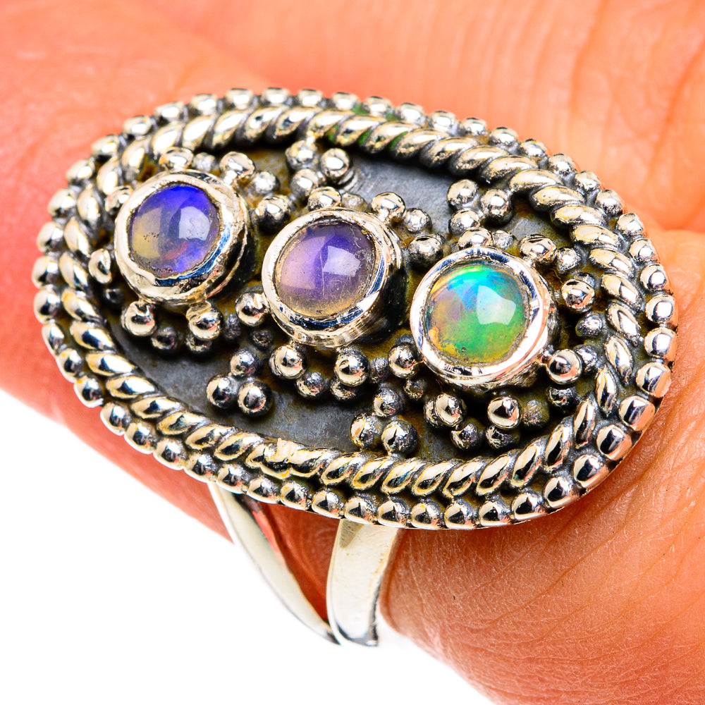 Ethiopian Opal Rings handcrafted by Anasilvercos - RING80902
