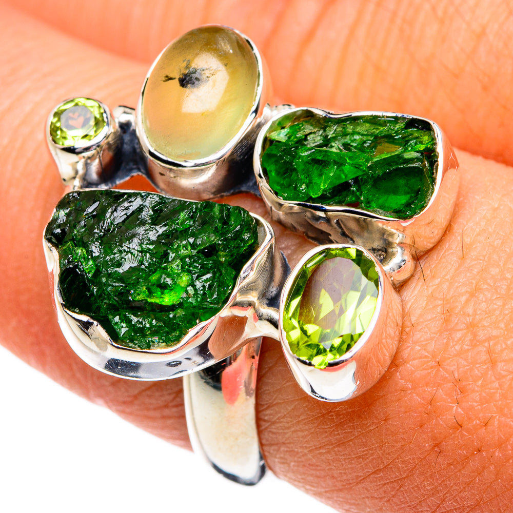 Chrome Diopside Rings handcrafted by Anasilvercos - RING80914