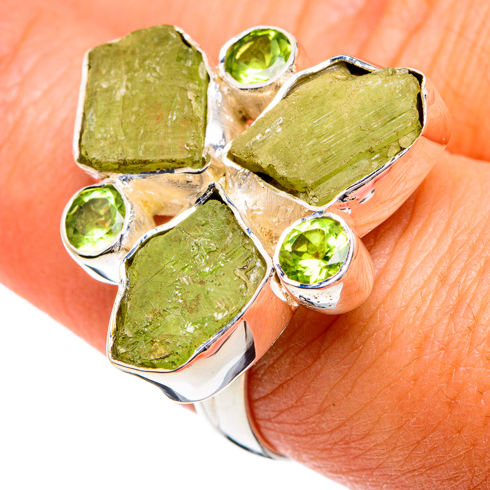 Green Kyanite Rings handcrafted by Anasilvercos - RING80916