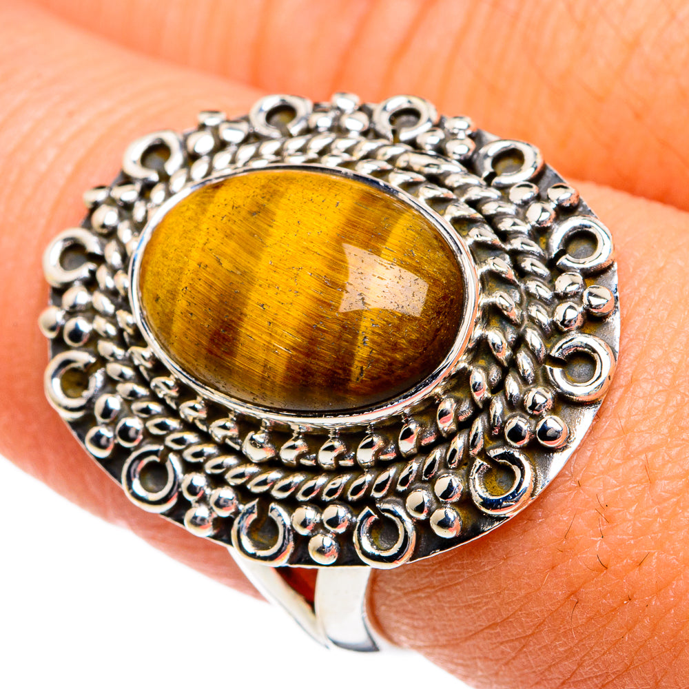 Tiger Eye Rings handcrafted by Anasilvercos - RING80919