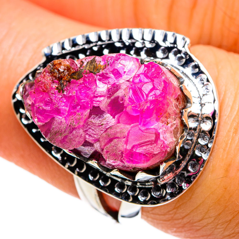 Pink Quartz Crystal Rings handcrafted by Anasilvercos - RING80924