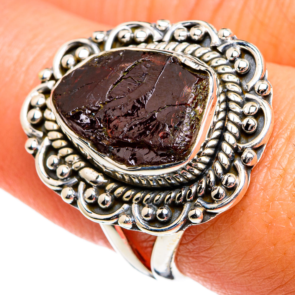 Garnet Rings handcrafted by Anasilvercos - RING80925