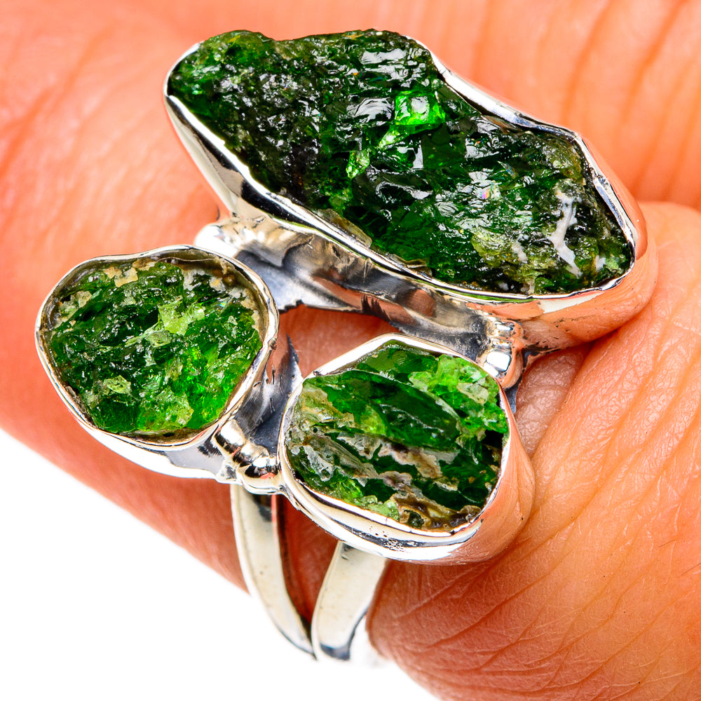 Chrome Diopside Rings handcrafted by Anasilvercos - RING80953