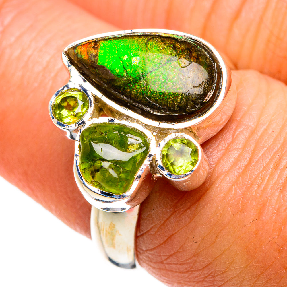 Ammolite Rings handcrafted by Anasilvercos - RING80954
