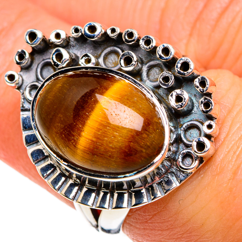 Tiger Eye Rings handcrafted by Anasilvercos - RING80957