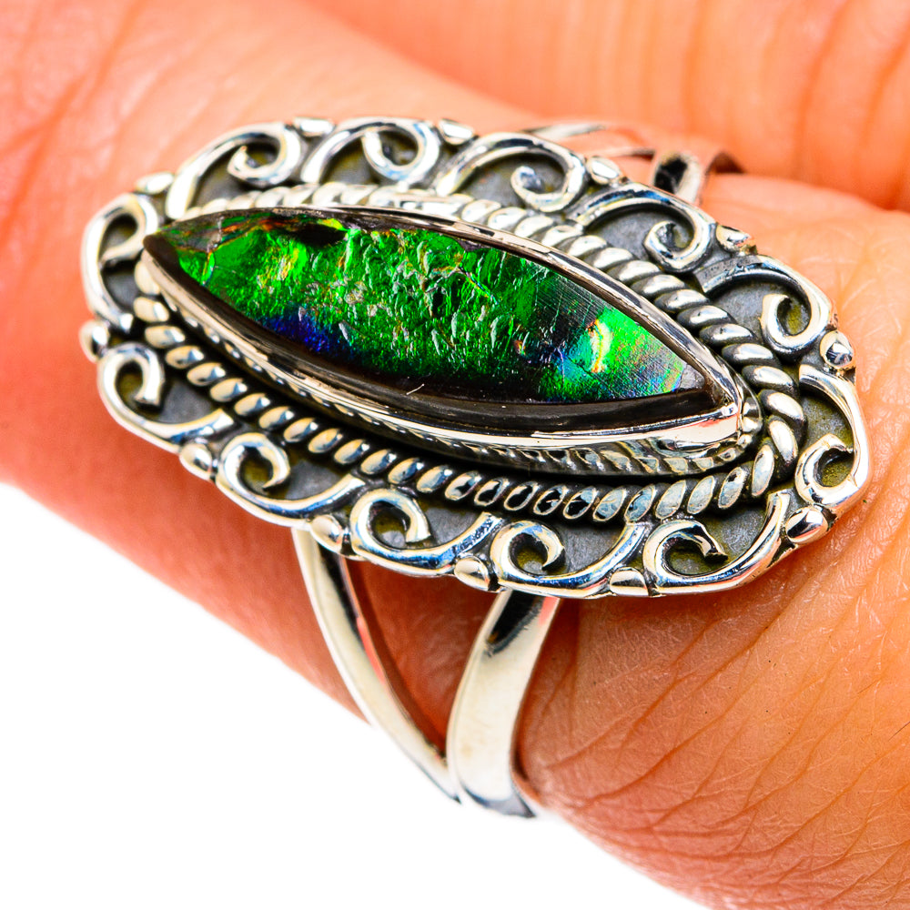 Ammolite Rings handcrafted by Anasilvercos - RING80989