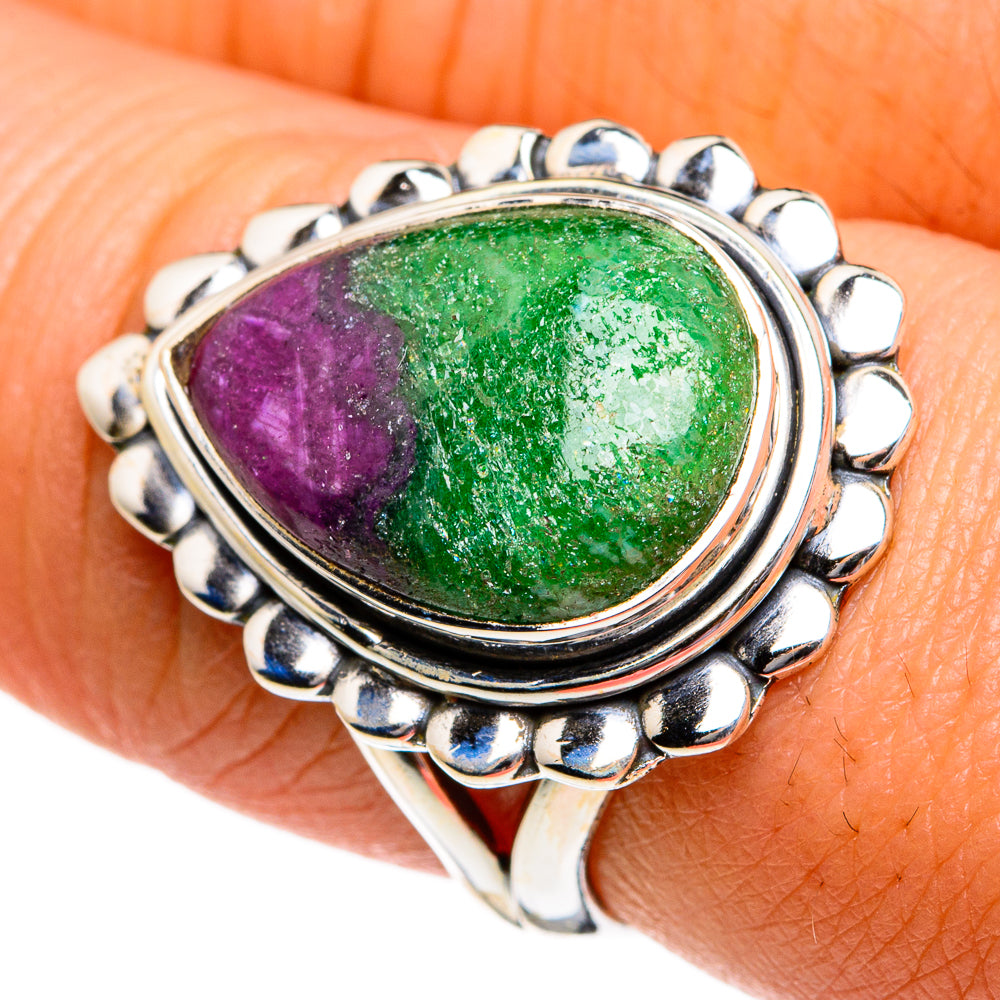 Ruby Zoisite Rings handcrafted by Anasilvercos - RING80992