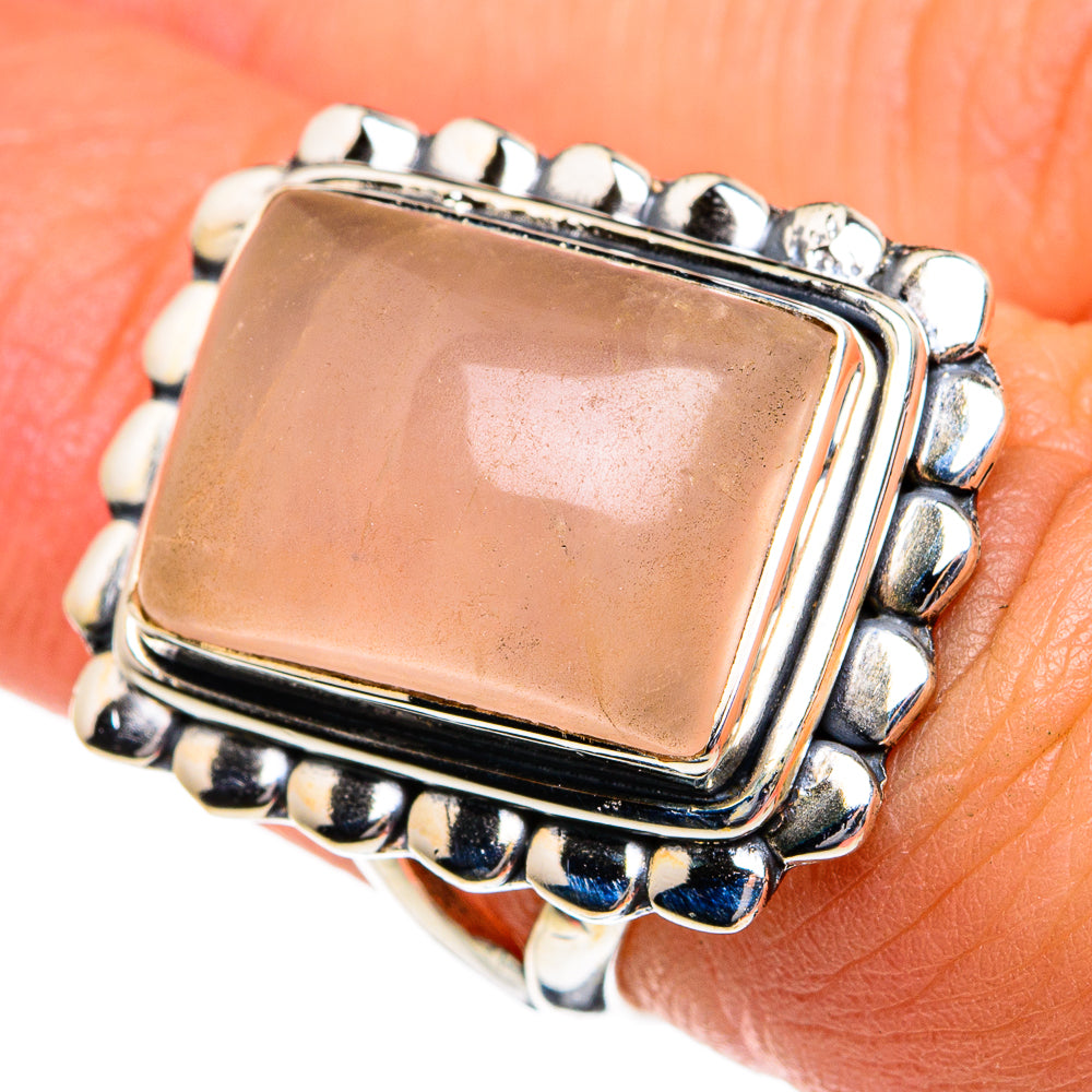 Rose Quartz Rings handcrafted by Anasilvercos - RING80999