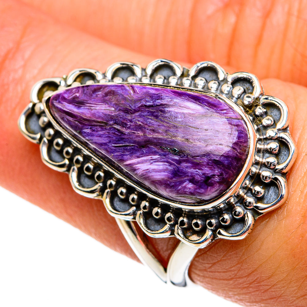 Charoite Rings handcrafted by Anasilvercos - RING81001