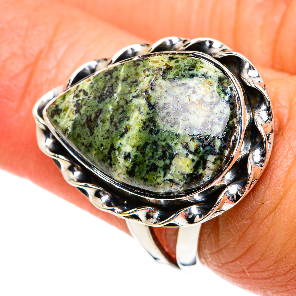 Lizard Jasper Rings handcrafted by Anasilvercos - RING81024