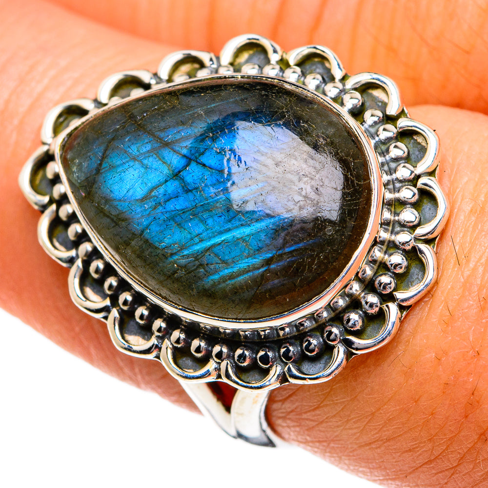 Labradorite Rings handcrafted by Anasilvercos - RING81050