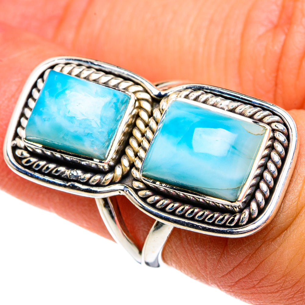 Larimar Rings handcrafted by Anasilvercos - RING81053