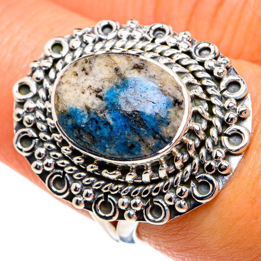 K2 Blue Azurite Rings handcrafted by Anasilvercos - RING81056