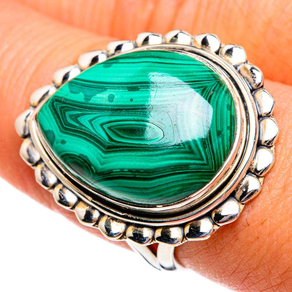 Malachite Rings handcrafted by Anasilvercos - RING81087