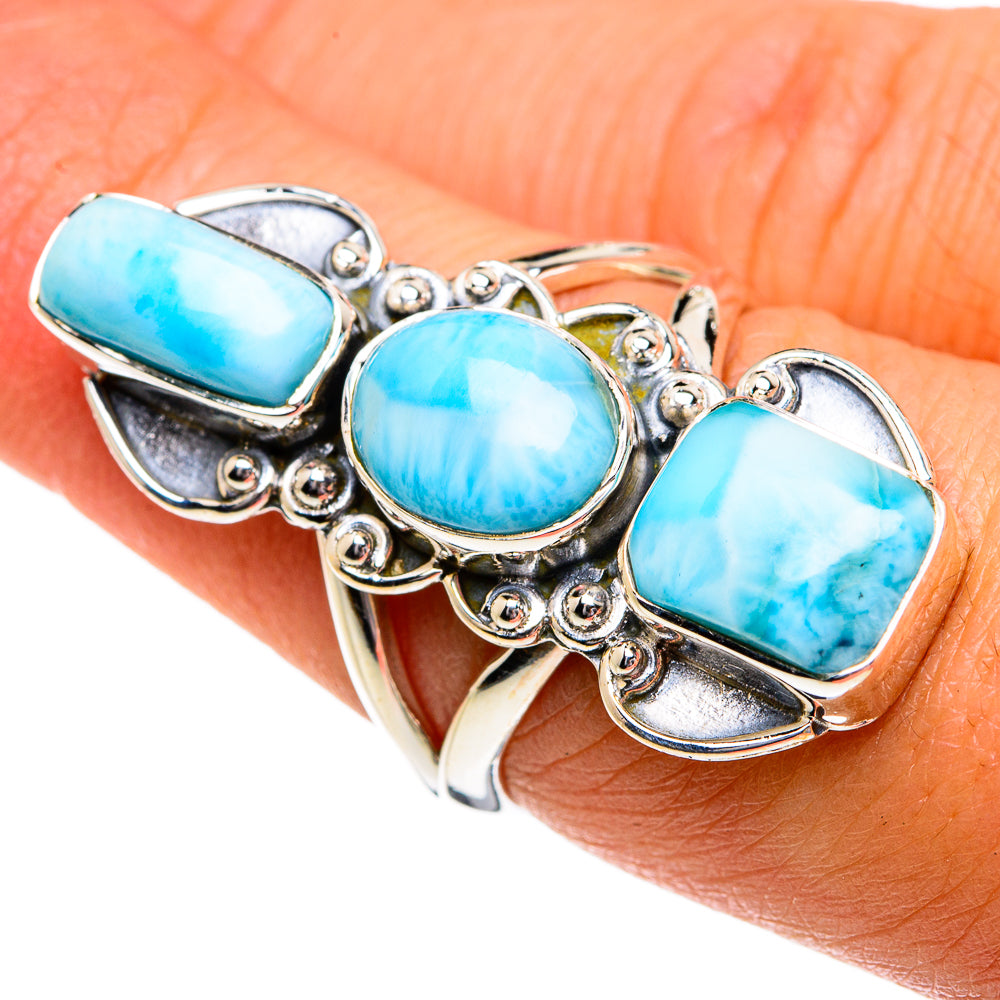 Larimar Rings handcrafted by Anasilvercos - RING81111