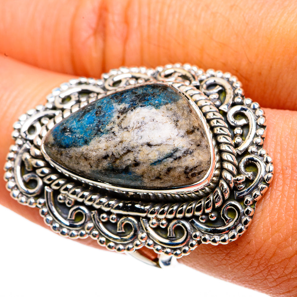 K2 Blue Azurite Rings handcrafted by Anasilvercos - RING81140