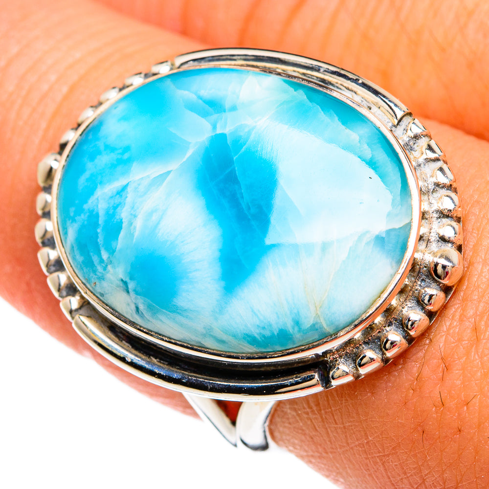 Larimar Rings handcrafted by Anasilvercos - RING81178