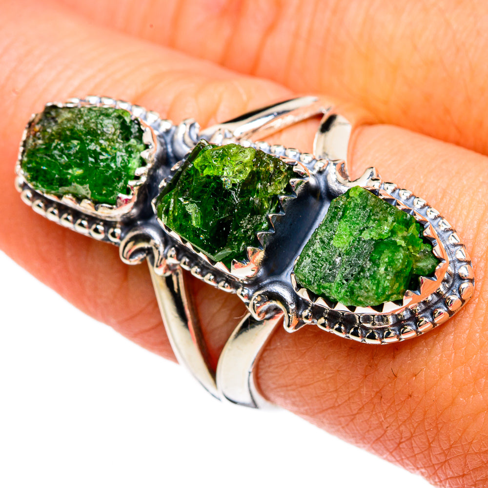 Chrome Diopside Rings handcrafted by Anasilvercos - RING81181