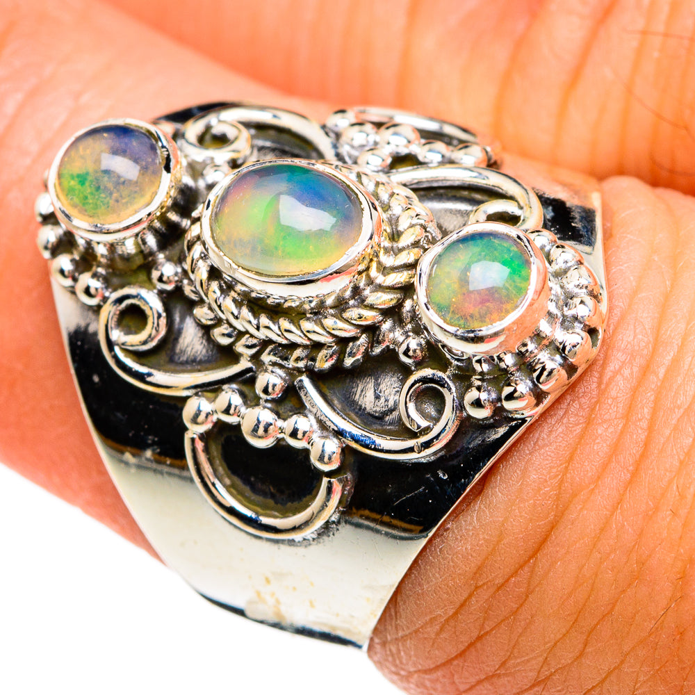 Ethiopian Opal Rings handcrafted by Anasilvercos - RING81202