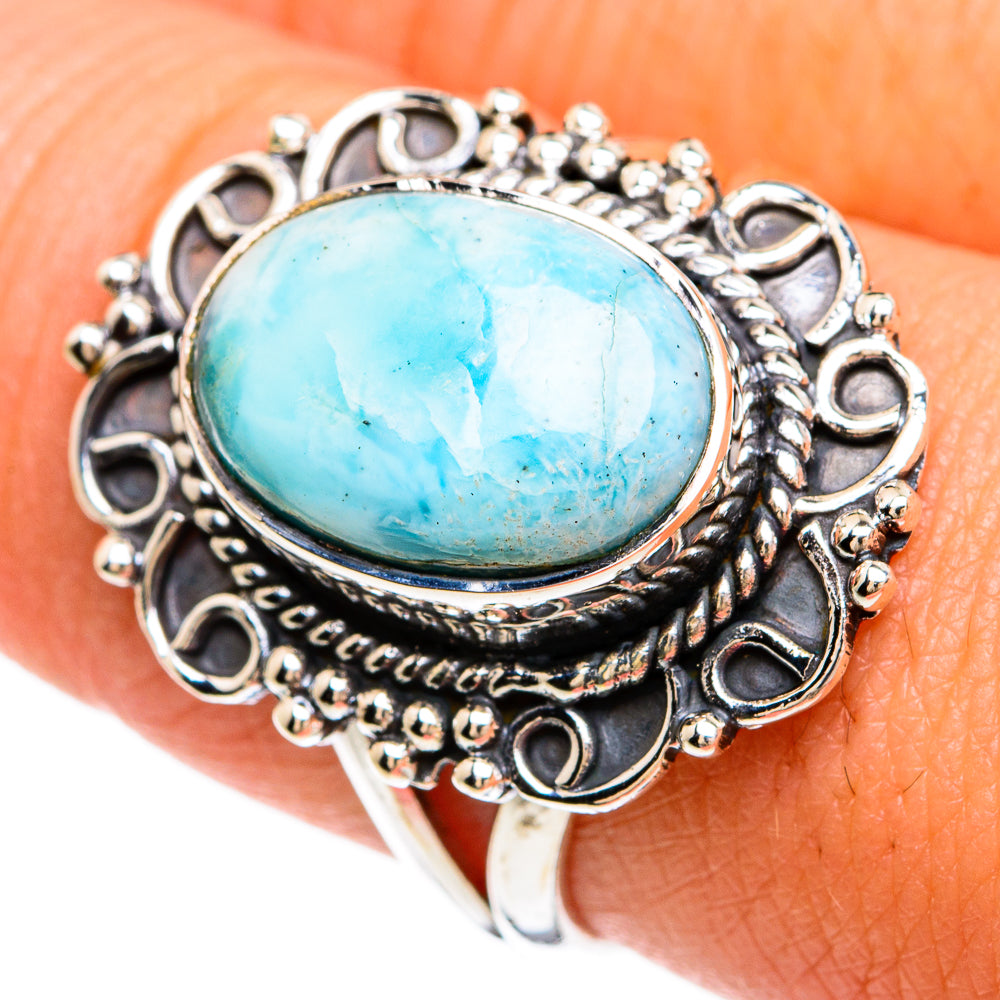 Larimar Rings handcrafted by Anasilvercos - RING81209