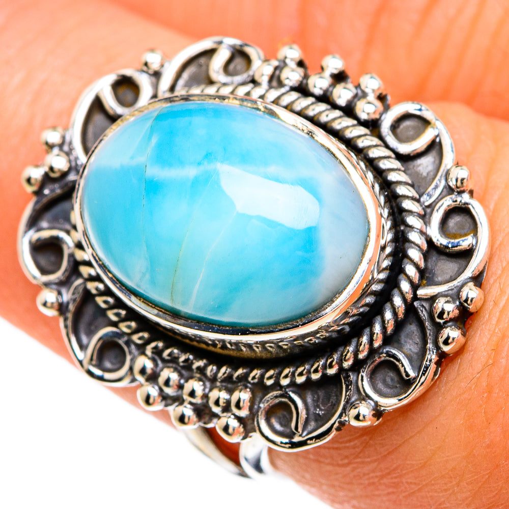 Larimar Rings handcrafted by Anasilvercos - RING81215