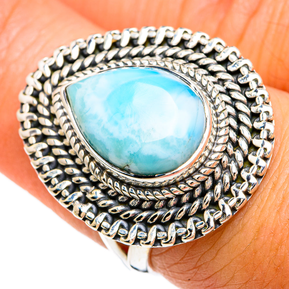 Larimar Rings handcrafted by Anasilvercos - RING81239
