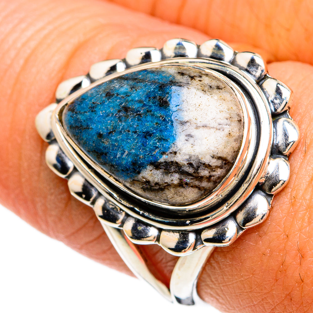 K2 Blue Azurite Rings handcrafted by Anasilvercos - RING81242