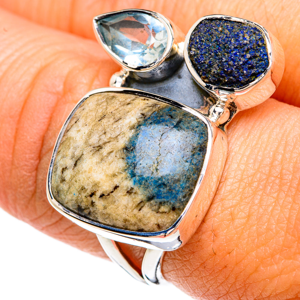 K2 Blue Azurite Rings handcrafted by Anasilvercos - RING81275