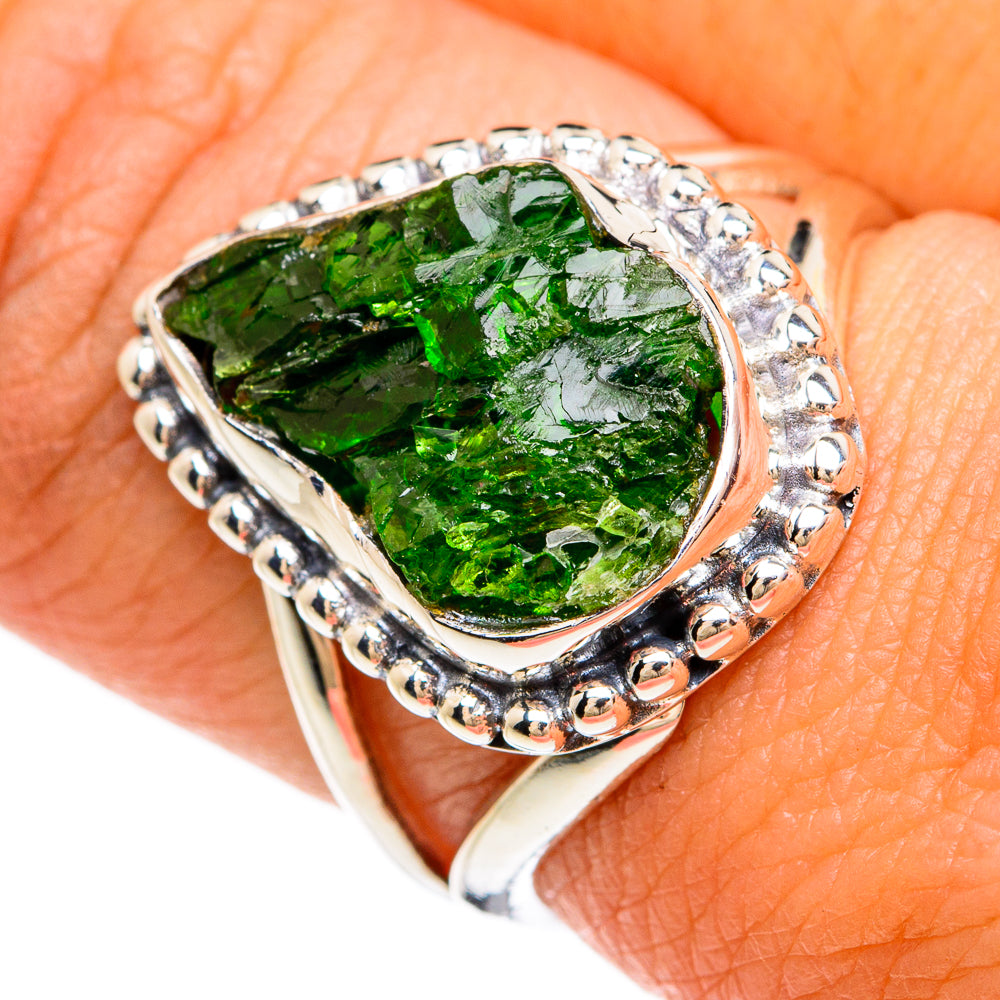 Chrome Diopside Rings handcrafted by Anasilvercos - RING81277