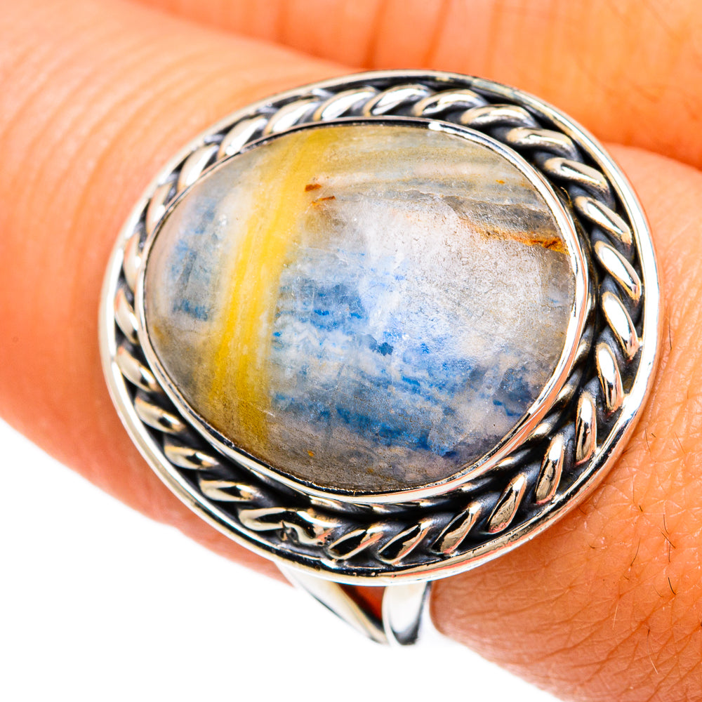Blue Scheelite Rings handcrafted by Anasilvercos - RING81300