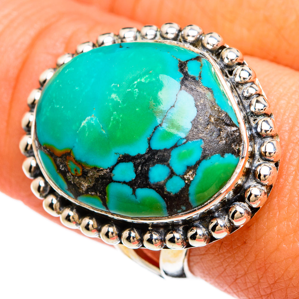 Tibetan Turquoise Rings handcrafted by Anasilvercos - RING81307