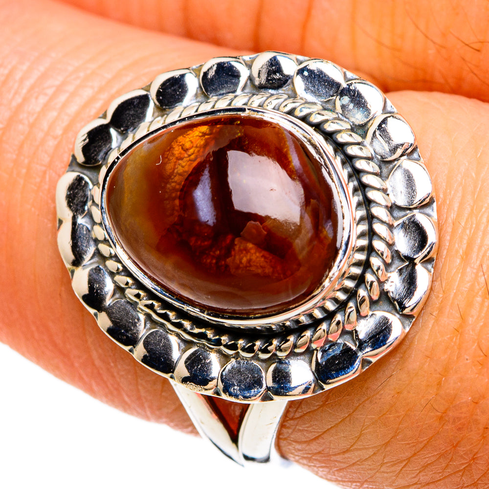 Mexican Fire Agate Rings handcrafted by Anasilvercos - RING81348