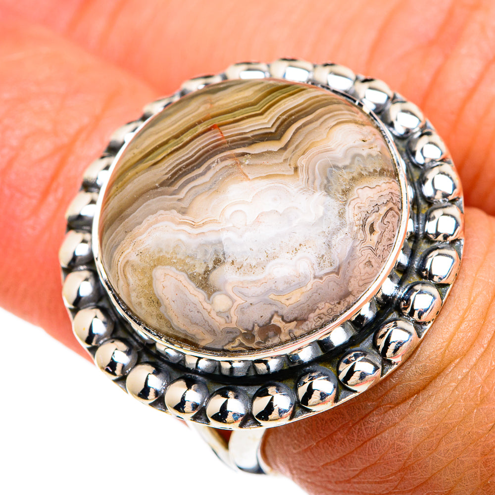 Laguna Lace Agate Rings handcrafted by Anasilvercos - RING81463