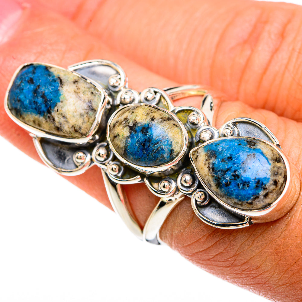 K2 Blue Azurite Rings handcrafted by Anasilvercos - RING81467