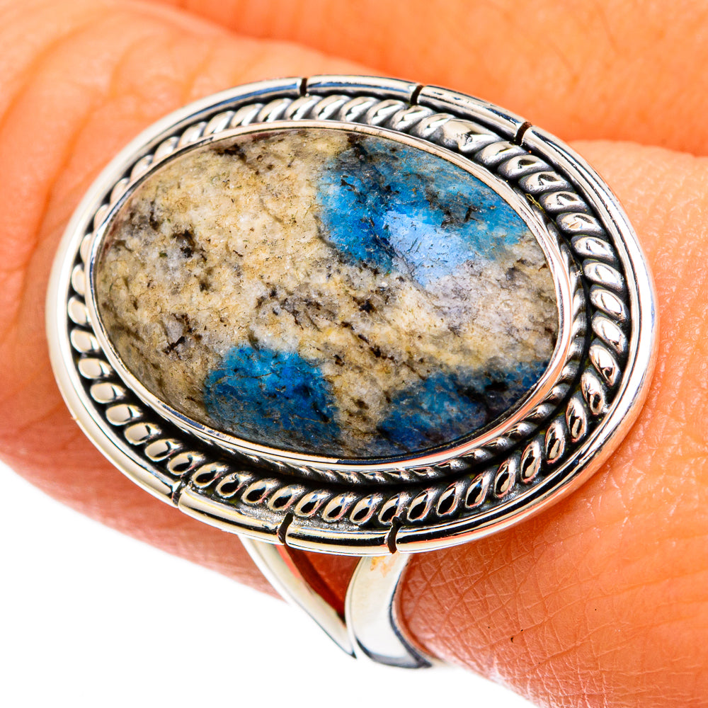 K2 Blue Azurite Rings handcrafted by Anasilvercos - RING81545