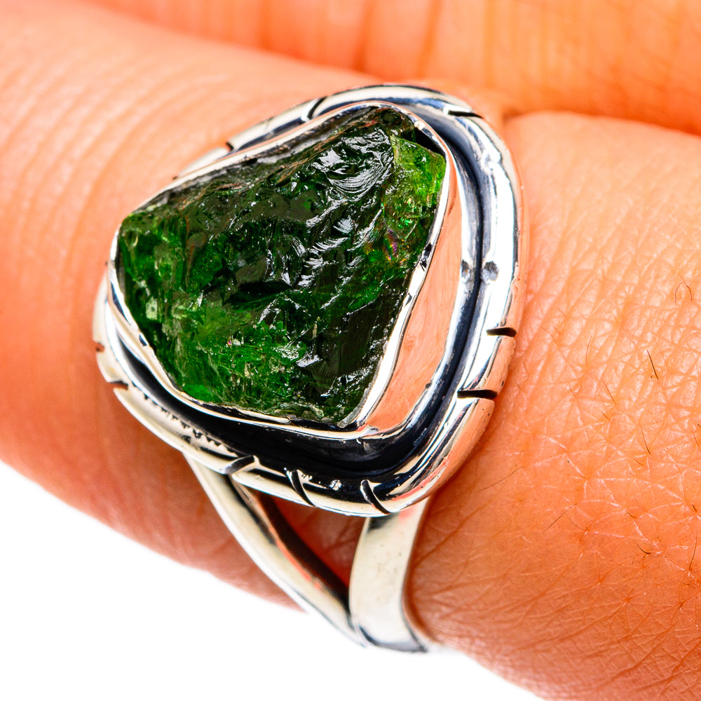 Chrome Diopside Rings handcrafted by Anasilvercos - RING81548