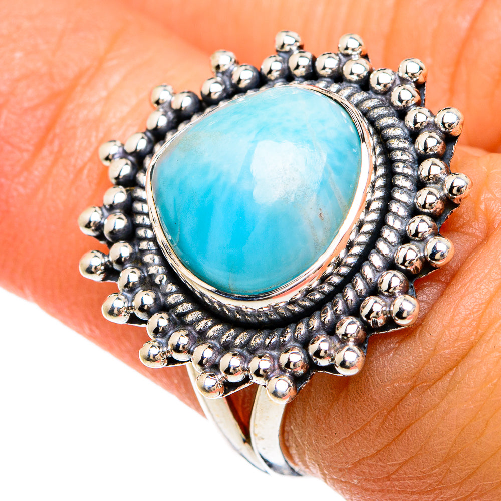 Larimar Rings handcrafted by Anasilvercos - RING81574