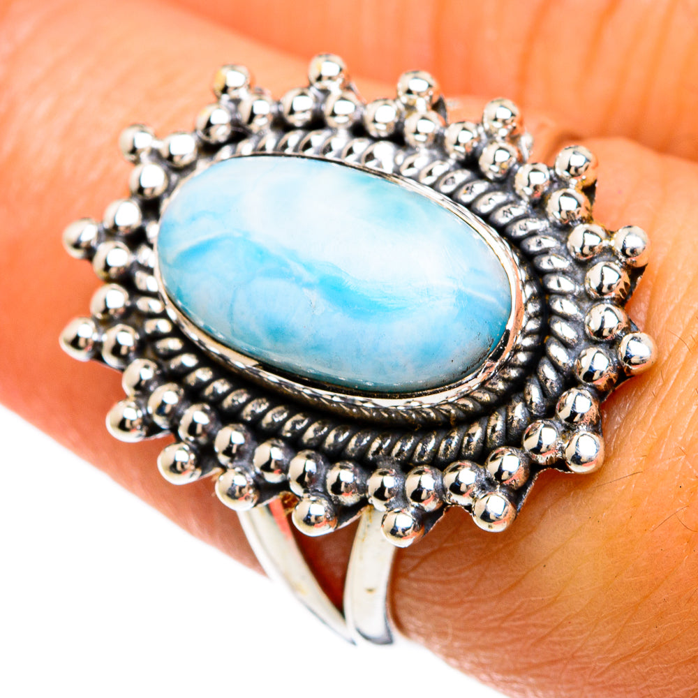 Larimar Rings handcrafted by Anasilvercos - RING81577