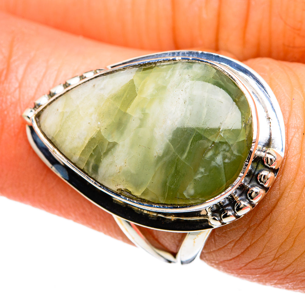African Green Opal Rings handcrafted by Anasilvercos - RING81582
