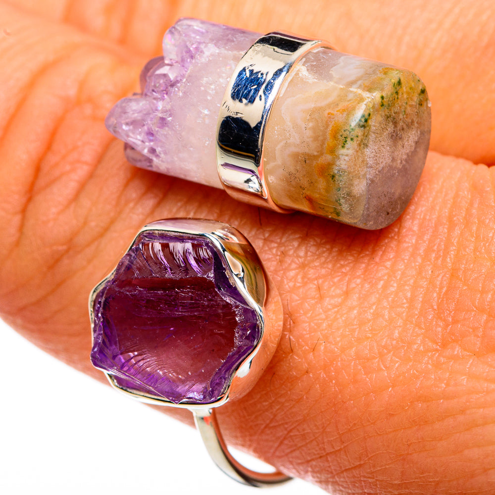 Amethyst Crystal Rings handcrafted by Anasilvercos - RING81592