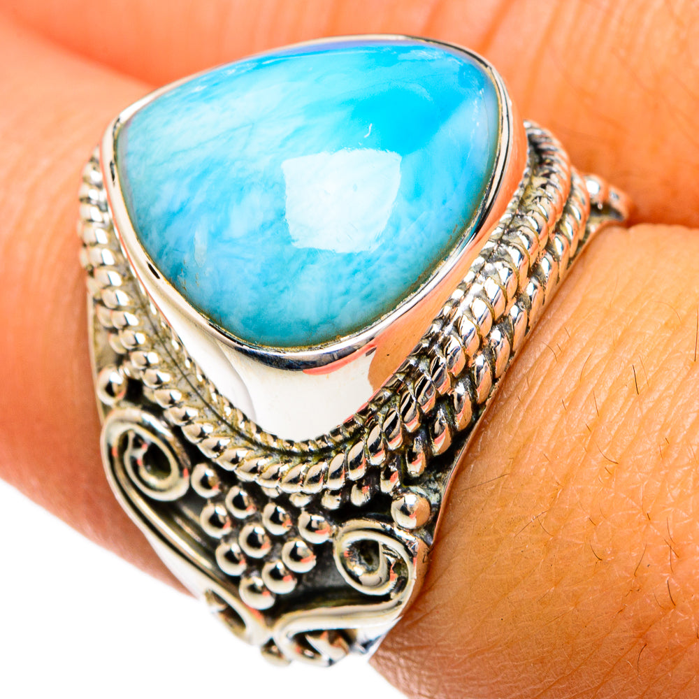 Larimar Rings handcrafted by Anasilvercos - RING81639