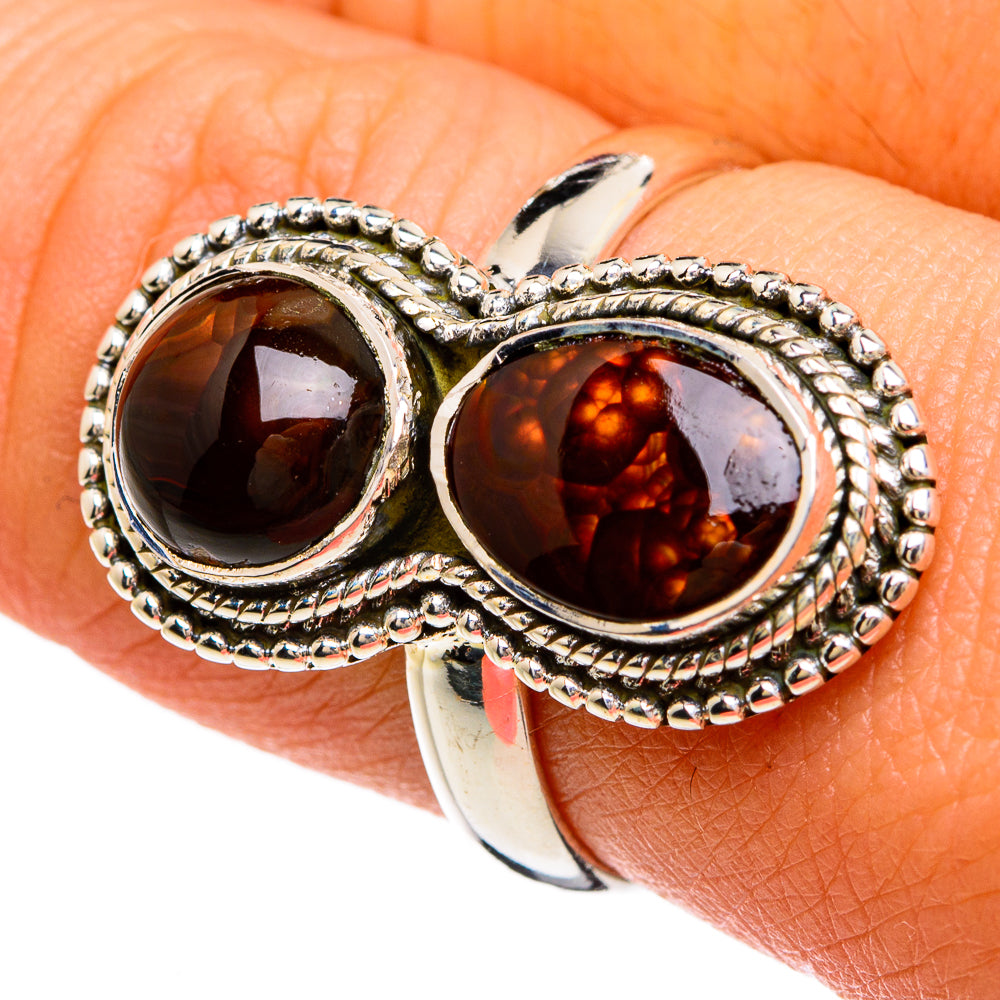 Mexican Fire Agate Rings handcrafted by Anasilvercos - RING81645