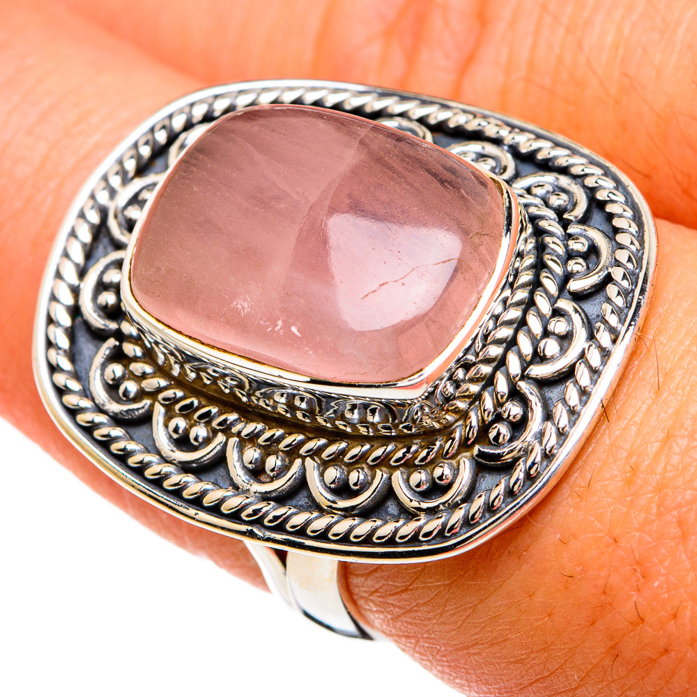 Rose Quartz Rings handcrafted by Anasilvercos - RING81648