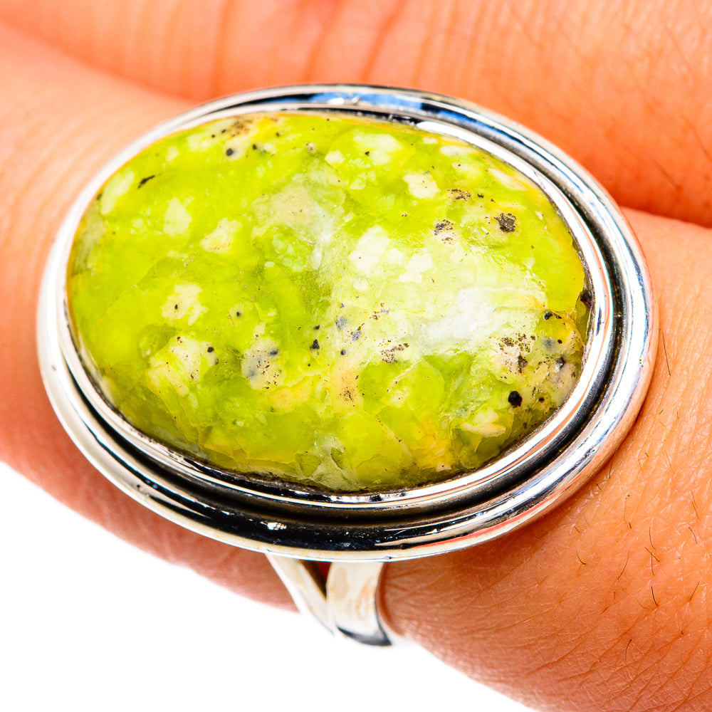 African Green Opal Rings handcrafted by Anasilvercos - RING81696