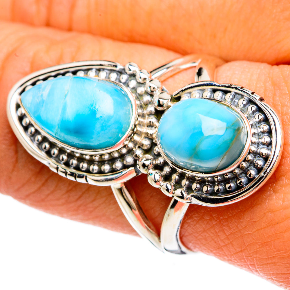 Larimar Rings handcrafted by Anasilvercos - RING81702