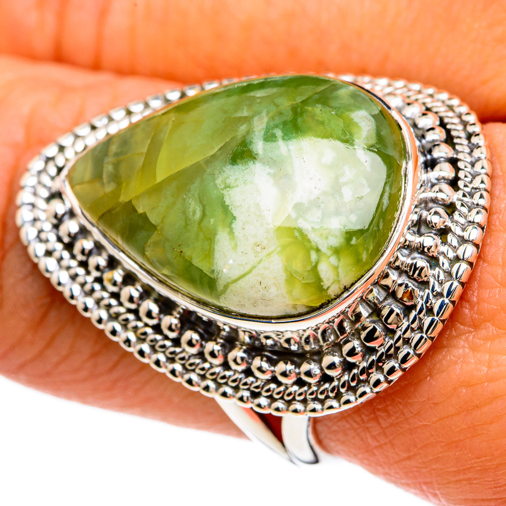 African Green Opal Rings handcrafted by Anasilvercos - RING81706