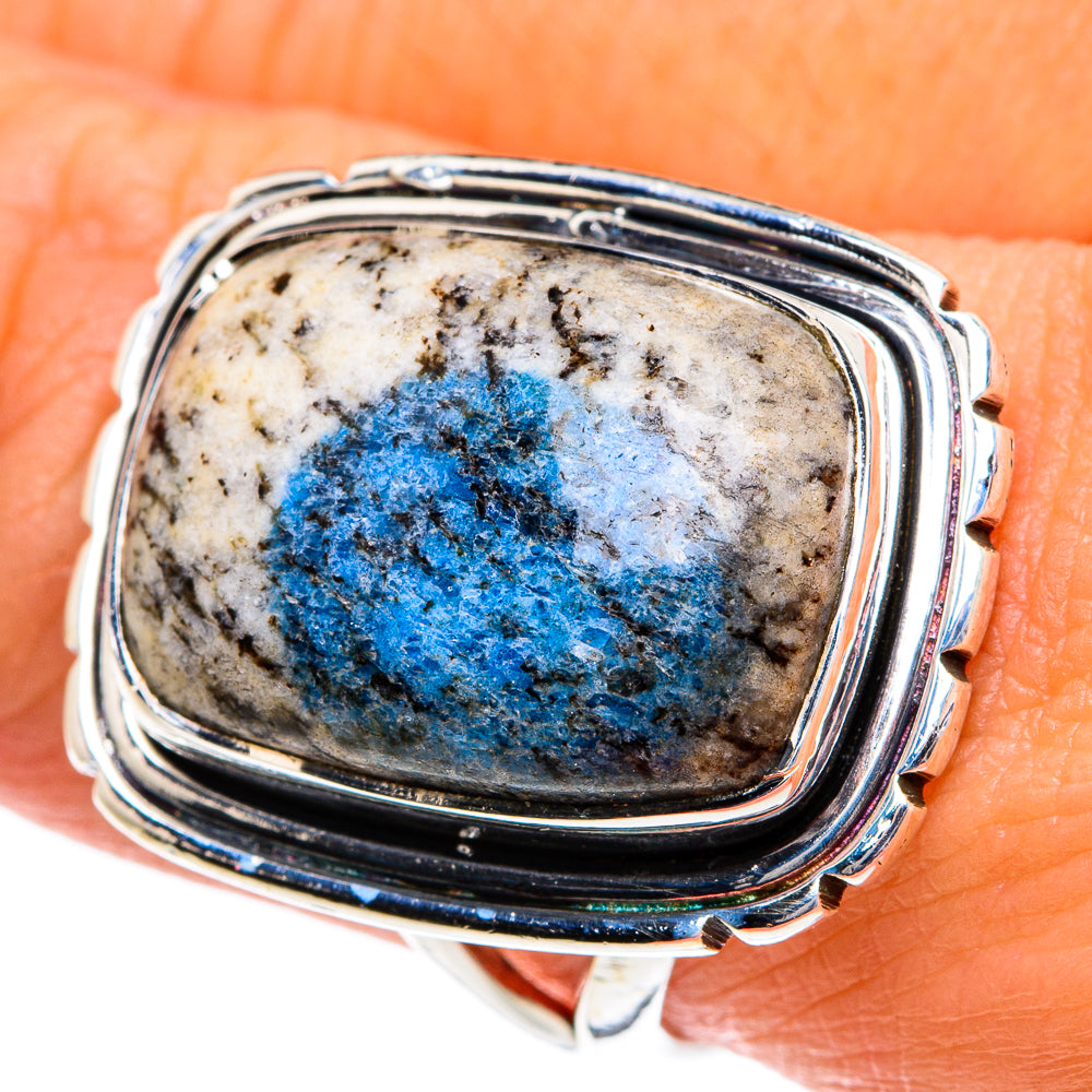 K2 Blue Azurite Rings handcrafted by Anasilvercos - RING81811