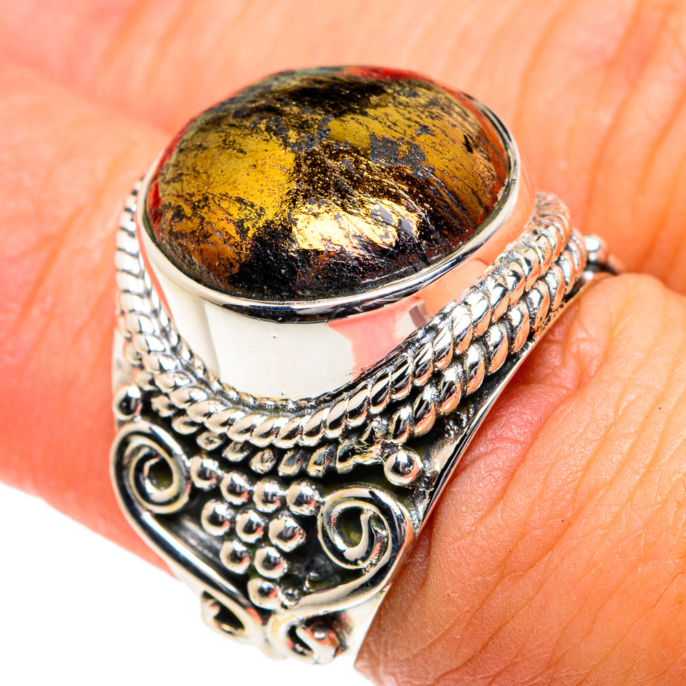 Pyrite Agate Rings handcrafted by Anasilvercos - RING81831